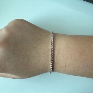 Pink Gemstone Sterling Silver Tennis Bracelet